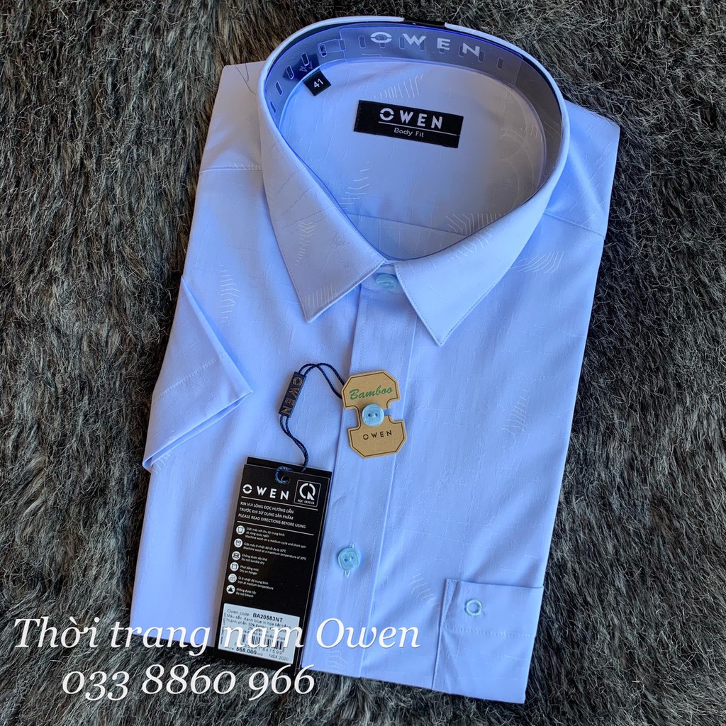 OWEN - Áo sơ mi ngắn tay Owen vải sợi tre 20583 - Áo sơ mi nam | BigBuy360 - bigbuy360.vn