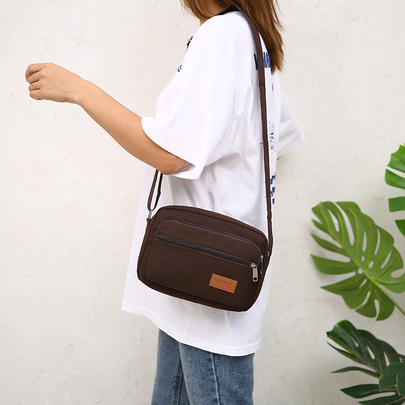 Middle-Aged Women's Bag Multi-Layer Cloth Bag Doing Business Collection Wallet Korean Casual Small Square Bag Mother Bag
