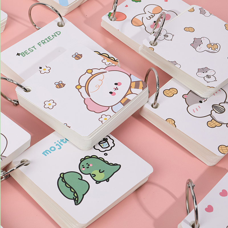 Tập 80 tờ ghi chú di động mini họa tiết hoạt hình dễ thương tiện dụng