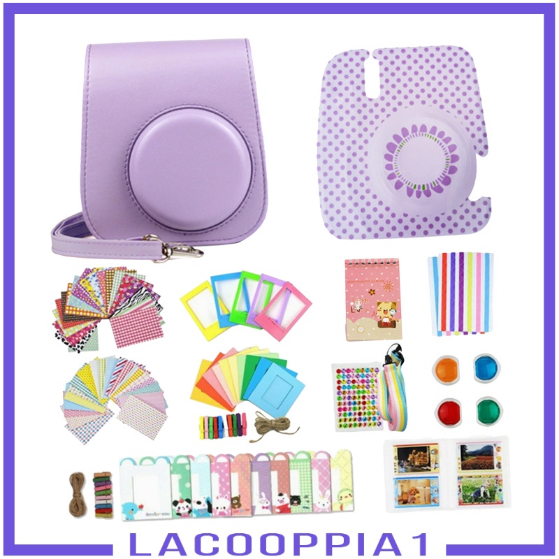 [LACOOPPIA1] 13 in 1 Camera Accessories Bundles Kit for   Mini 11, with PU Leather Case, Filters, Photo Album, Stickers + More