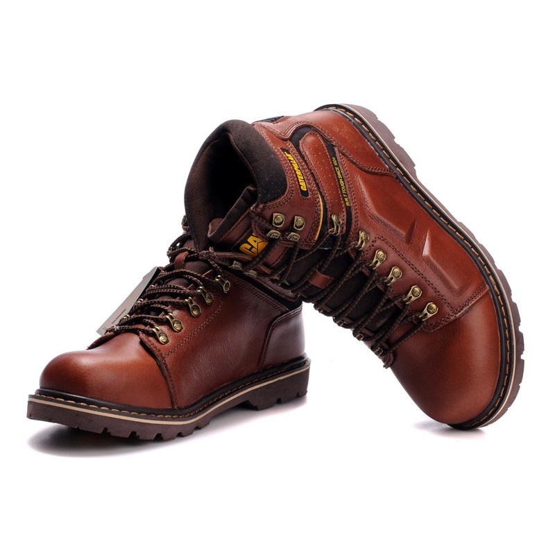 Caterpillar Safty Shoes Steel Toe Men's Work Boots Outdoor Hiking Boots Genuine Leather