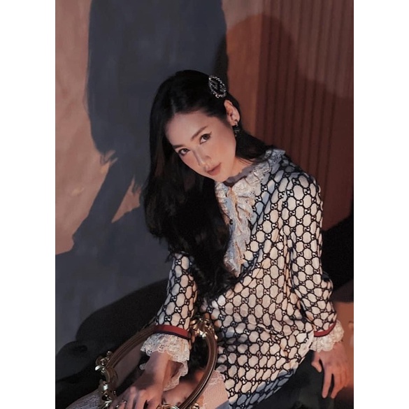 Kẹp tóc gucci đính đá MÀU BẠC