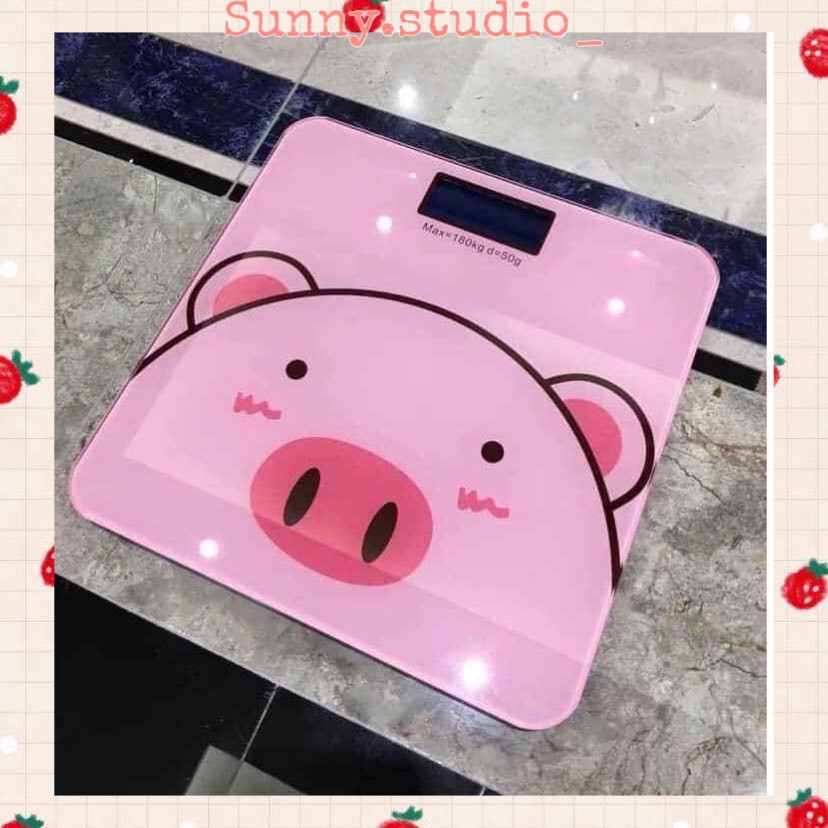 CÂN ĐIỆN TỬ SỨC KHỎE HÌNH LỢN MÀU HỒNG CỰC CUTE , ĐỘ CHÍNH XÁC LỚN [ MUA CÂN TẶNG KÈM THƯỚC DÂY ]
