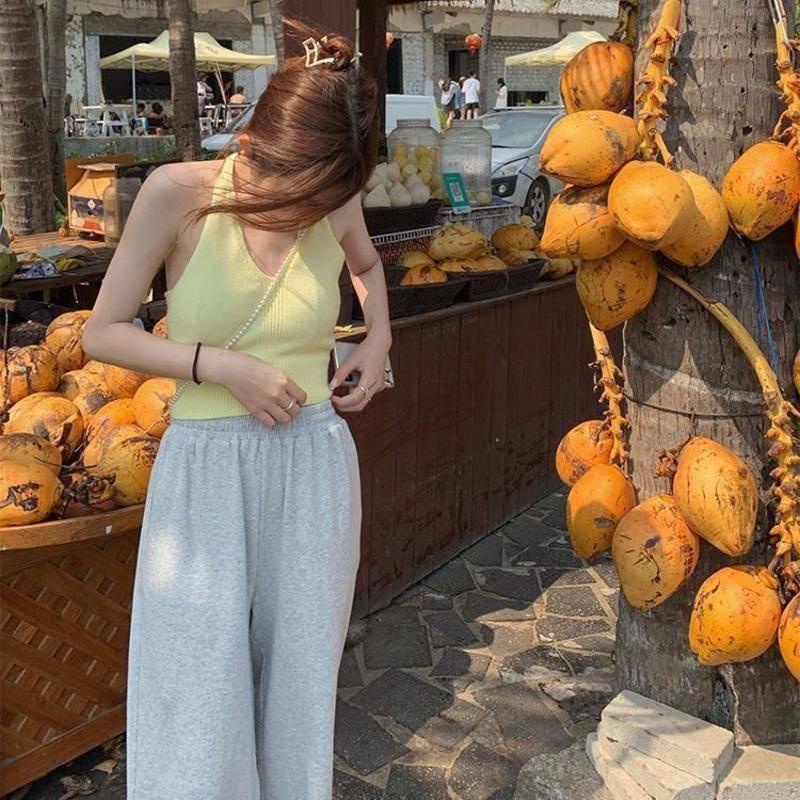 Áo Yếm Nữ Dệt Kim Áo Lót Mùa Hè Treo Cổ Quấn Ngực Hot Girl Sexy Ins