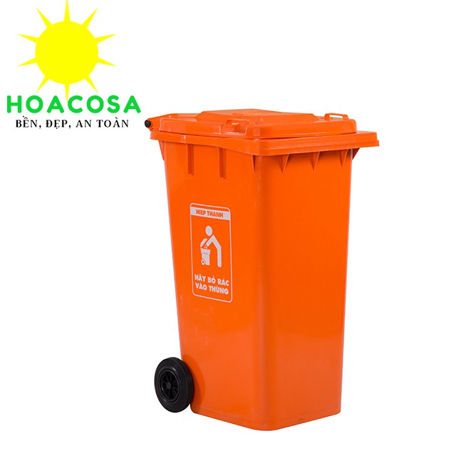 Thùng rác công cộng( công nghiệp)  240 Lít  (240L)  Nhựa Hiệp Thành nắp kín,cứng cáp, bền màu- Đồ Gia Dụng Hoacos