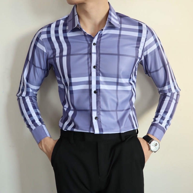 Áo sơ mi 3D nam nữ cặp đôi chất liệu kate lụa HOẠ TIẾT CARO