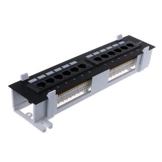 12 Port CAT6 Patch Panel RJ45 Networking Wall Mount Rack Mount Bracket