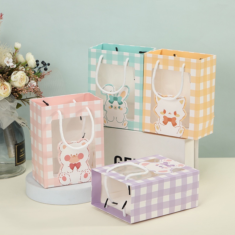 Túi Giấy Đựng Quà Tặng Có Quai Xách Hình Ô Cửa Hoạt Hình Siêu Dễ Thương Nhiều Màu Nhiều Kích Cỡ