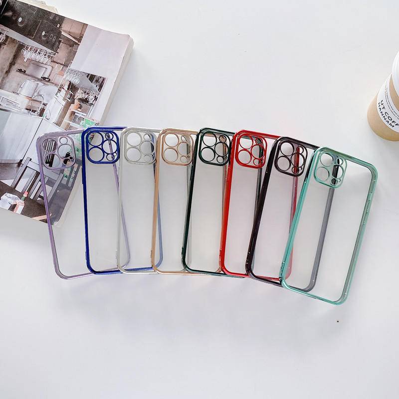 Ốp Điện Thoại Silicon Mềm Trong Suốt Mạ Viền Dáng Vuông Cho iPhone 13 12 11 Pro MAX Mini X XS MAX XR SE 2022 2020 6 6S 7 8 Plus