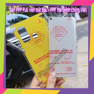 [ Vsmart Live 4] Combo Dán PPF mặt trước nhám chống vân tay+ PPF mặt sau trong suốt full viền máy live 4