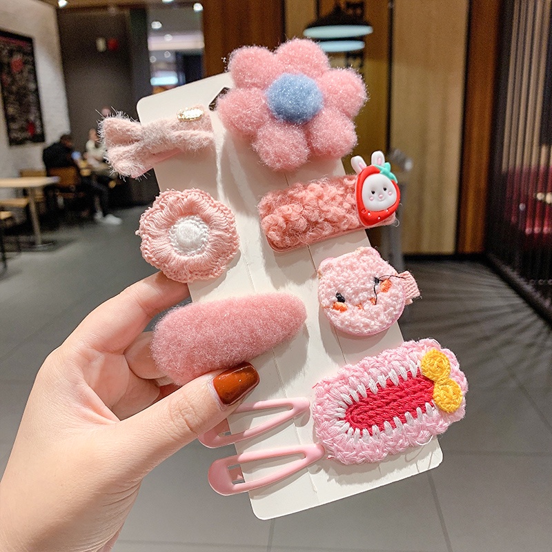 Bộ kẹp tóc mái đáng yêu phong cách 2021 cho bé gái