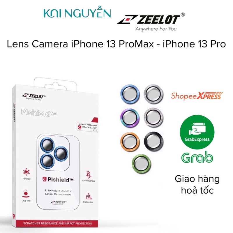 Miếng Dán Kính Camera Lens Zeelot Titanium Plshield Dành Cho iPhone 13 ProMax / 13 Pro