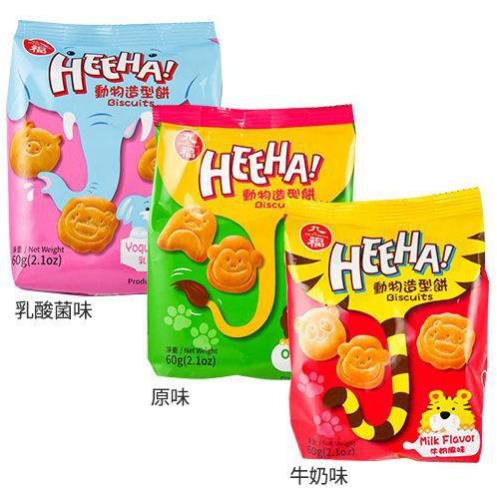 (3 vị) Bánh quy hình thú Heeha gói 60gr