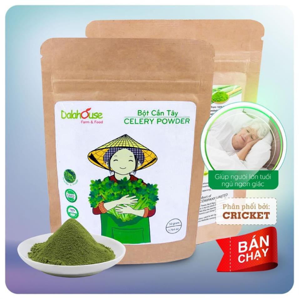 BỘT CẦN TÂY NGUYÊN CHẤT SẤY LẠNH DALAHOUSE (50g) GIÚP GIẢM CÂN, DETOX. LÀM ĐẸP DA,CHẤT XƠ [Helifood]