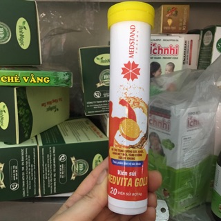 Viên sủi cam Đông trùng hạ thảo Medvita Gold, tub 20 viên