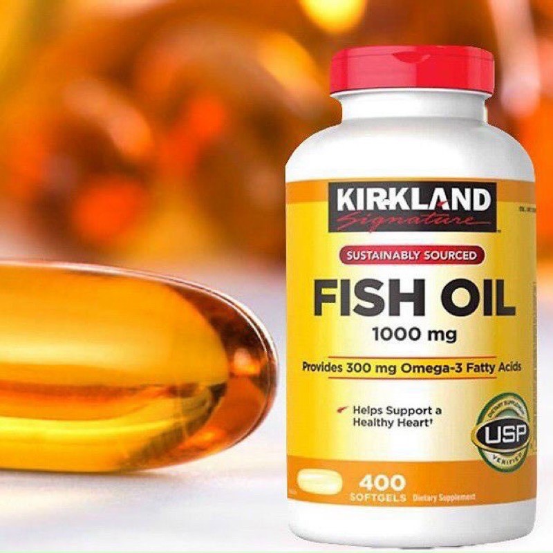 [date mới 01/2026] Dầu cá KIRKLAND Omega-3 FISH OIL 1000mg của Mỹ 400 viên🐟🦈