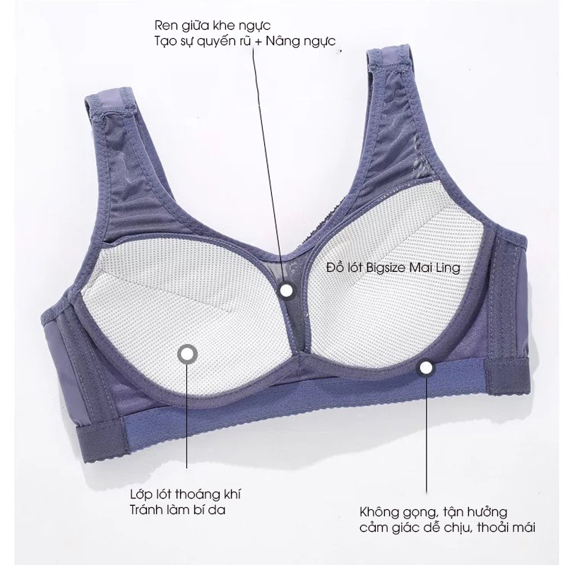 Áo Lót Ngực Bigsize Dạng Bra Chống Chảy Xệ (Mặc Tập Gym Thoải Mái) | Ms040 | BigBuy360 - bigbuy360.vn