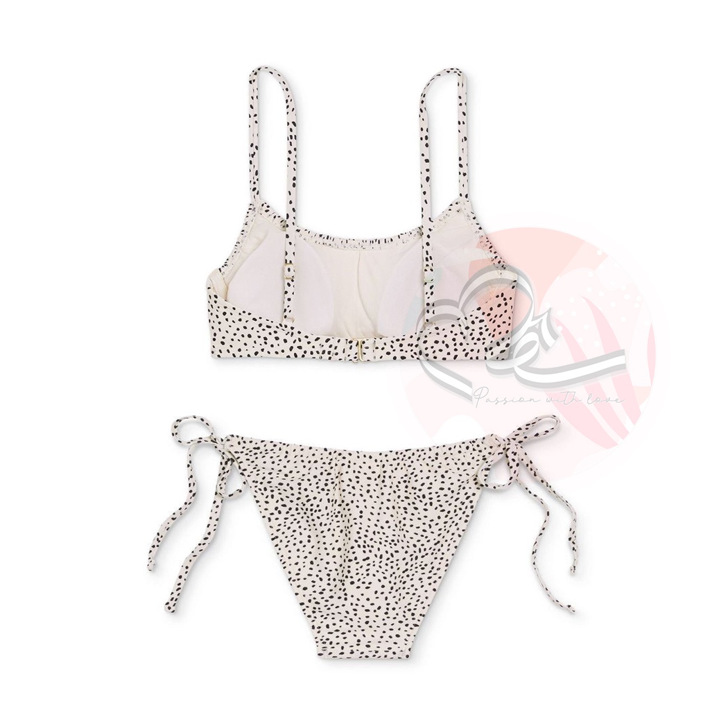 Bộ bơi hai mảnh hoạ tiết đốm phối quần cạp thấp Xhi Laration xuất khẩu Mỹ