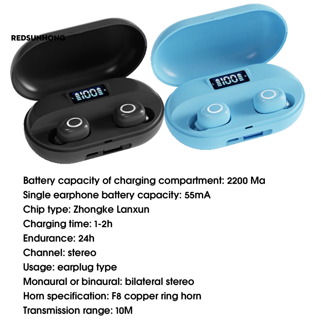 1 Cặp Tai Nghe Thể Thao Không Dây Bluetooth 2200mAh