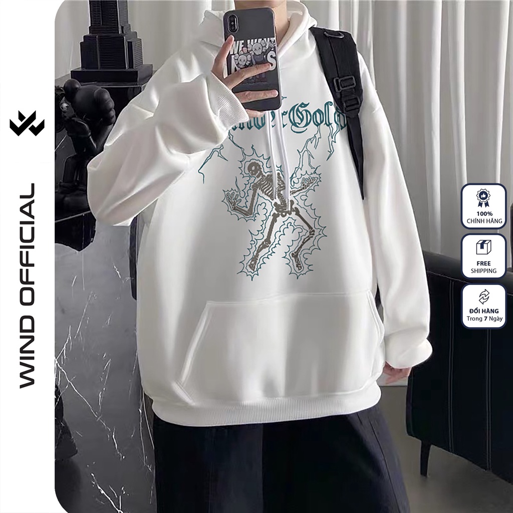Áo hoodie unisex form rộng WIND nỉ bông Thunder thời trang nam nữ oversize