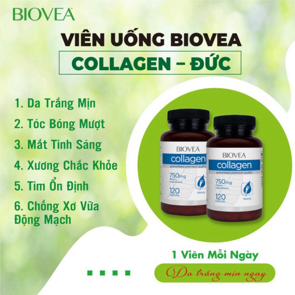Viên Uống Đẹp Da 🌸Hàng Đức🌸 Viên Uống Biovea Collagen 750mg 120 viên, Đẹp Da, Bổ Sụn Khớp, Cải Thiện Sinh Lý