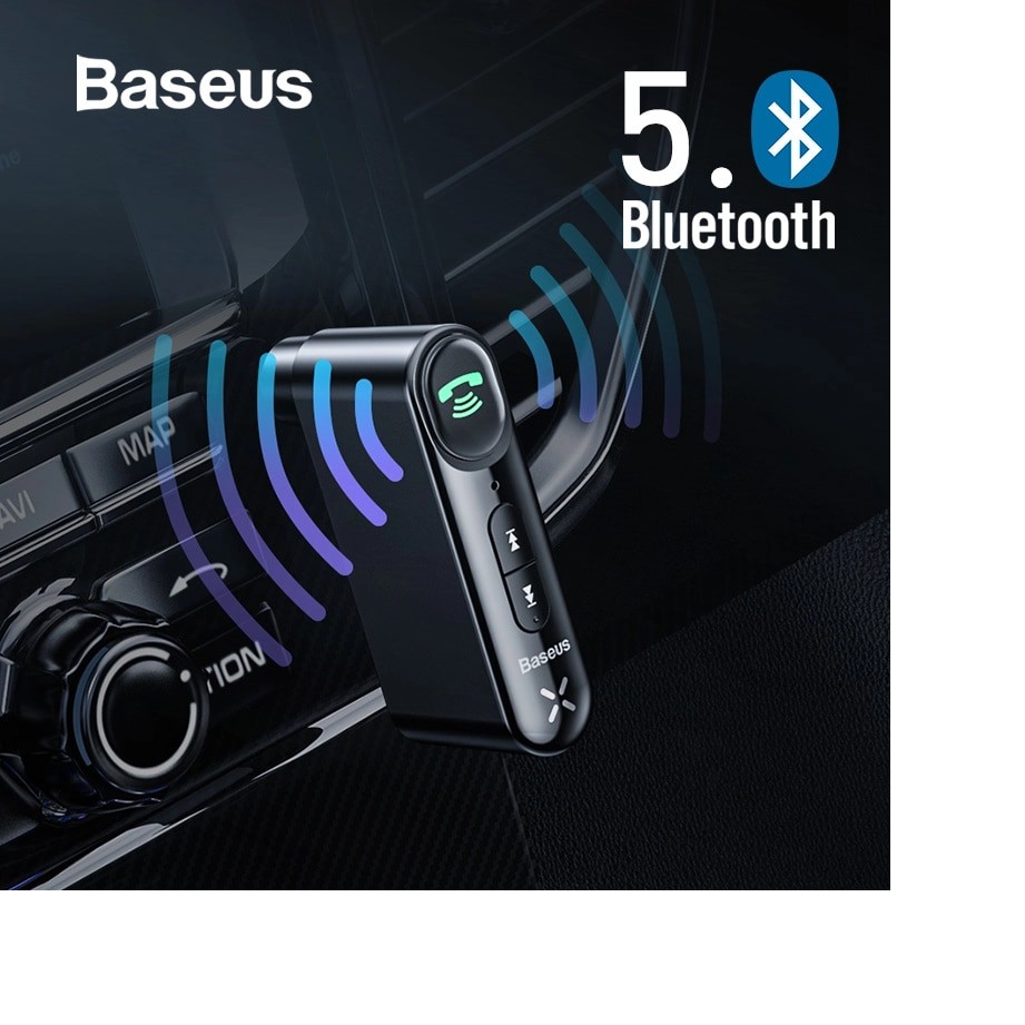 Bộ Bluetooth Receiver dùng cho xe hơi Baseus Qiyin AUX (Car AUX 3.5mm Bluetooth Receiver/ Adapter)