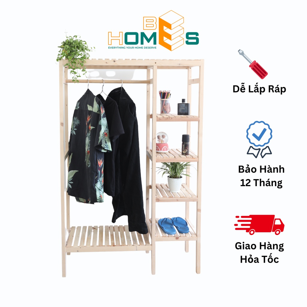 Tủ quần áo gỗ Behomes 2 ngăn