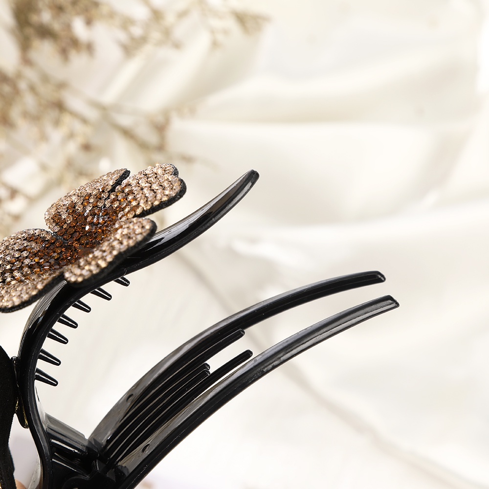 Kẹp tóc Haimeikang hình hoa đính đá nhiều màu sắc thời trang thanh lịch cho nữ