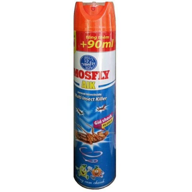 BÌNH XỊT MUỖI MOSFLY 600ML -FIK -HƯƠNG CHANH