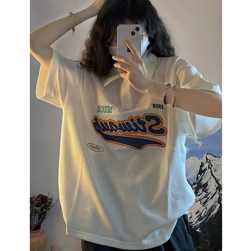 Áo Polo Tay Lỡ Form Rộng Stiw, Áo Phông Nữ Chất Cotton Lên Form Đẹp Freesize