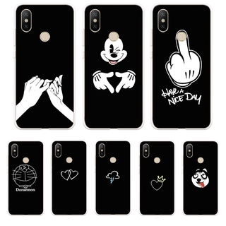 Ốp Lưng Xiaomi MI 6 A1 A2 Lite A2lite Pocophone F1 TPU mềm Case Cá tính đen tuyền Two