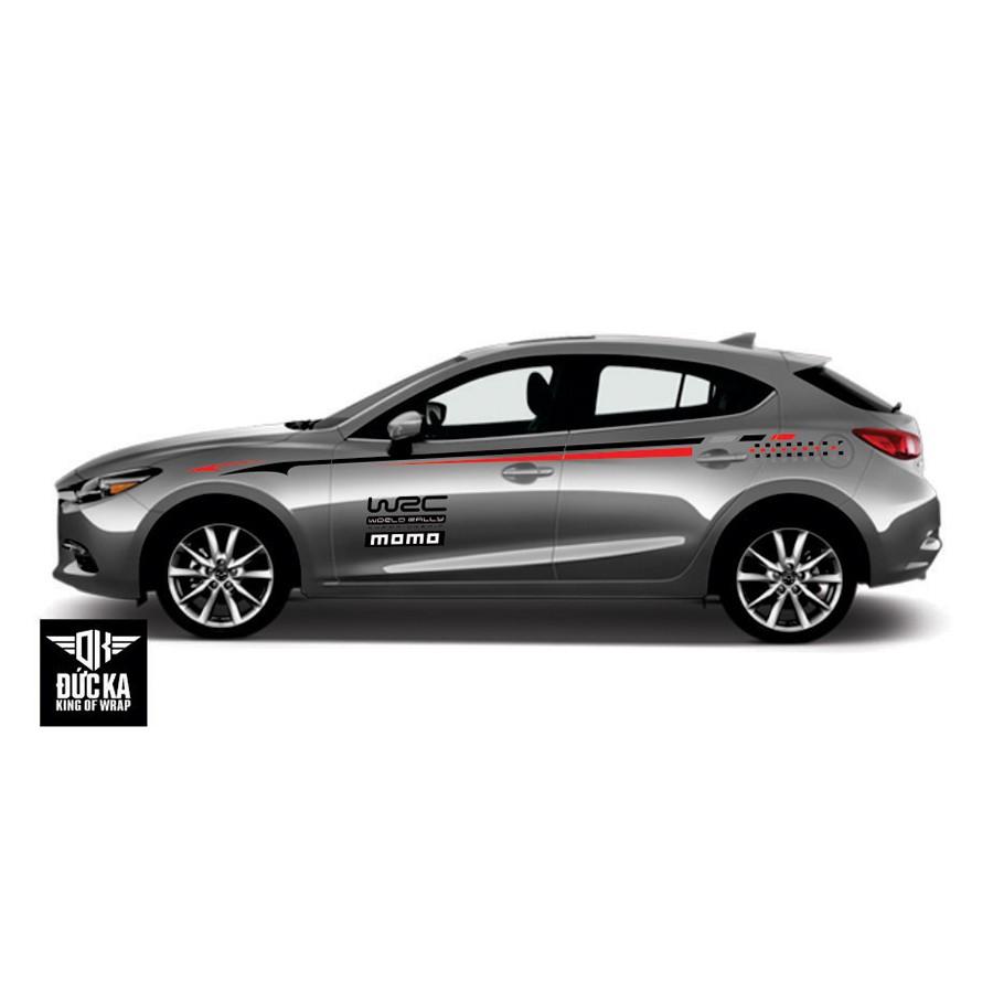 Decal tem sườn xe Mazda 3 - Decal cao cấp chính hãng 3 lớp