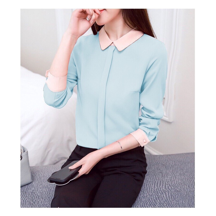 SIÊU DEAL GIẢM HOT ⚡WA3115 - hoàn 15k xu cho đơn 99K ⚡WA3125Áo sơ mi phối màu Nana Kèm Ảnh Thật