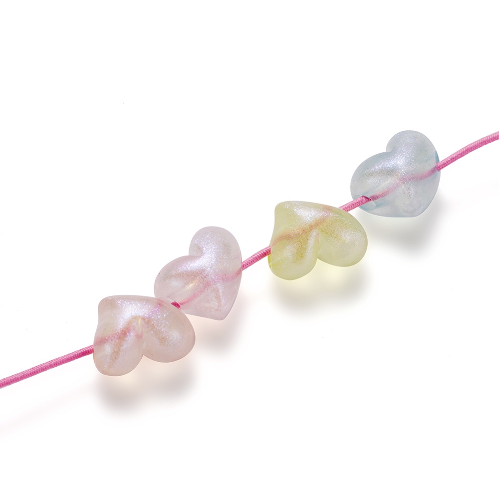 Set 30 Hạt Ngọc Trai Hình Trái Tim Bằng Acrylic Dùng Làm Vòng Tay / Dây Chuyền DIY