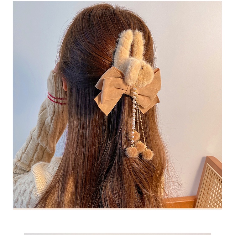 Kẹp Tóc Nơ Nhung Thiết Kế Thanh Lịch Cho Nữ