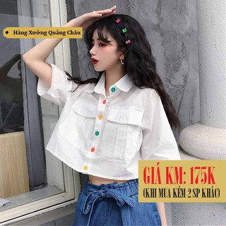 [SẴN] Áo kiểu croptop sơ mi nữ ngắn tay Ulzzang Quảng Châu ASC95