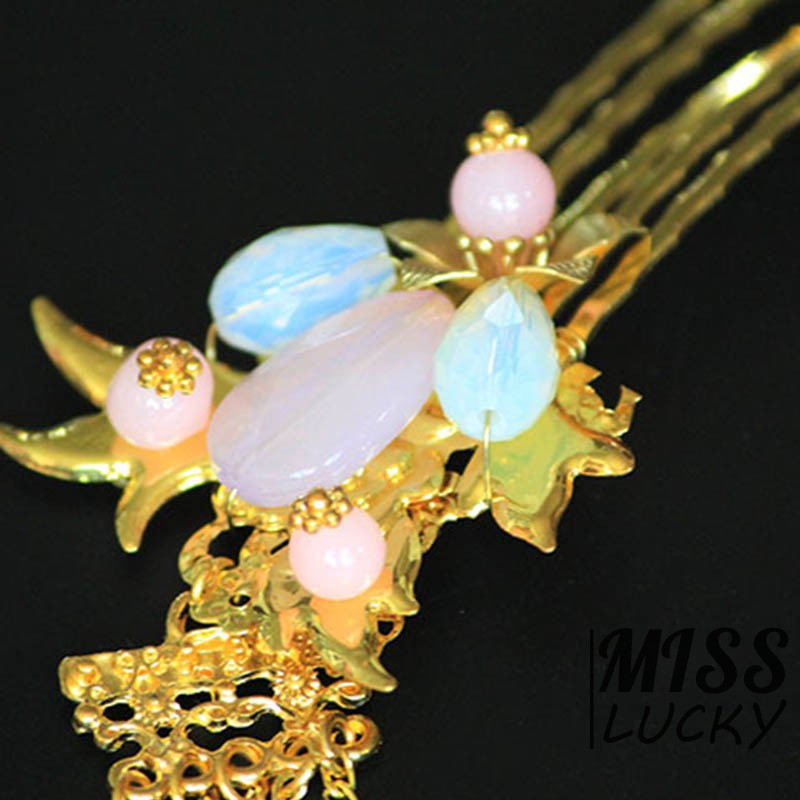 Phụ kiện tóc vàng kiểu dáng thời trang thanh tú cho cô dâu