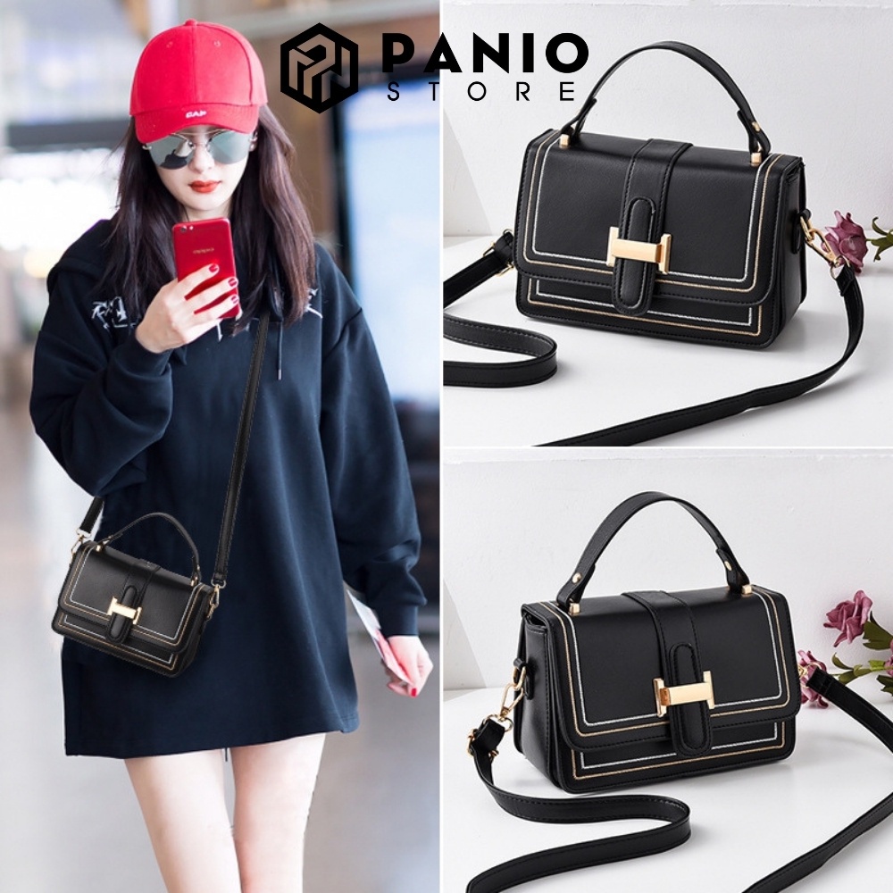 Túi đeo chéo nữ đi chơi nhỏ xinh hàng quảng châu cao cấp, túi xách nữ da mềm màu trắng cute PANIO SP09