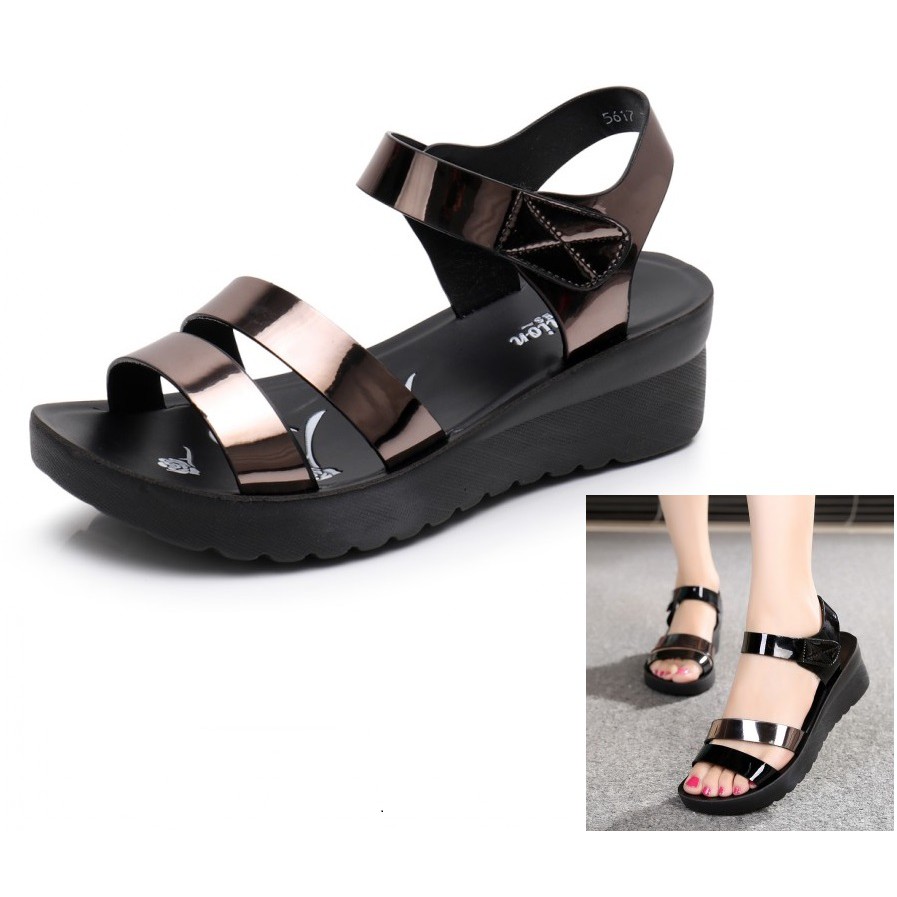 Xăng đan nữ - saldan nữ - sandal nữ sẵn nâu 37