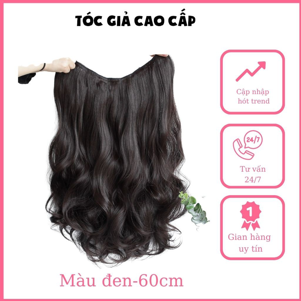 Tóc giả kẹp xoăn dợn nữ đẹp, dải kẹp 6 phím - mã k60