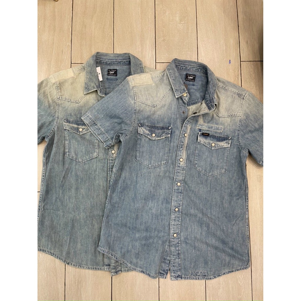 Áo sơ mi ngắn tay denim Lii xuất xịn