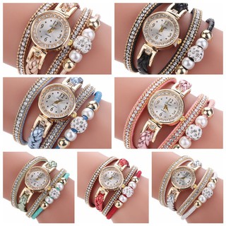 Set đồng hồ kèm vòng tay da thời trang cho nữ