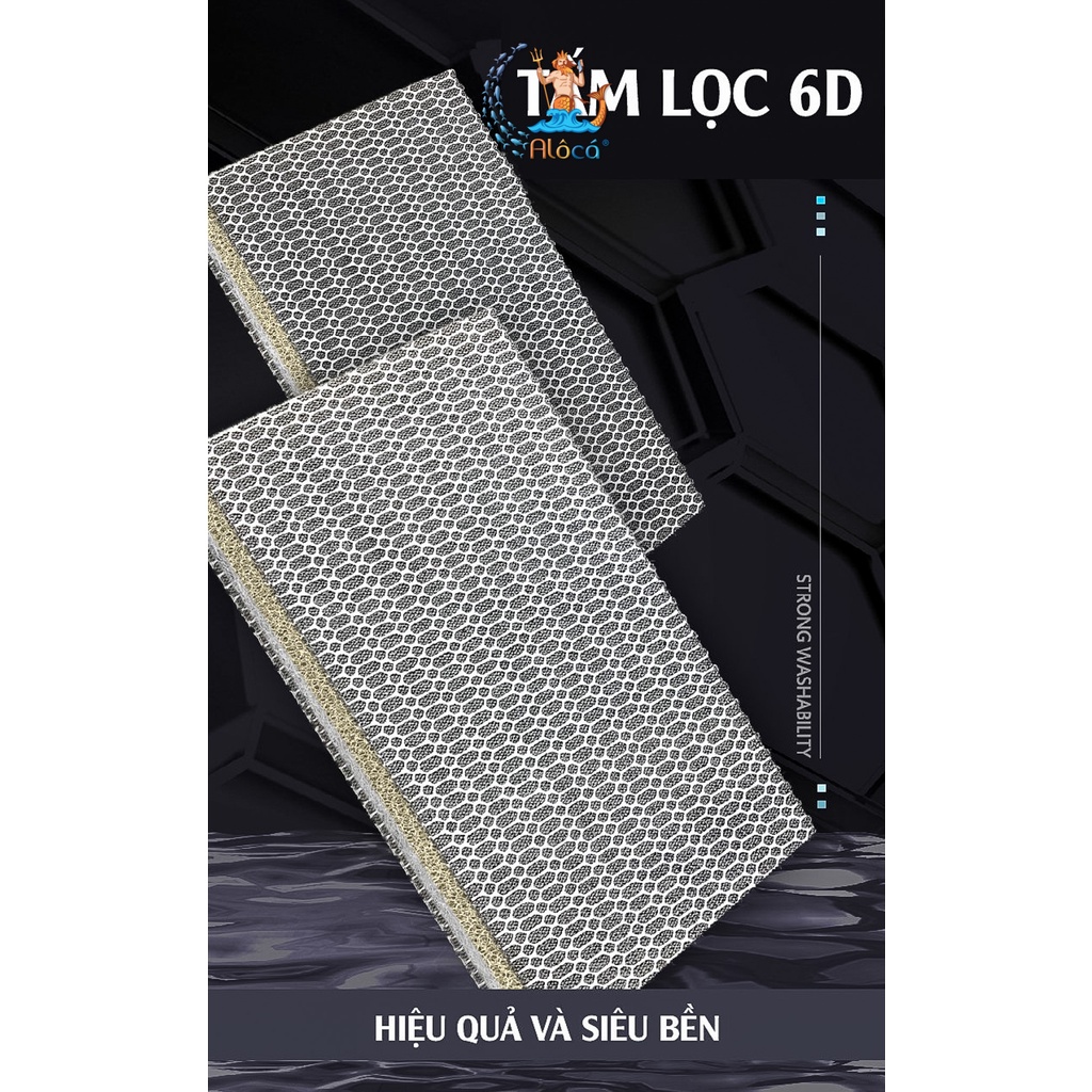 Bông lọc bể cá 6D thế hệ mới 6 lớp lọc cặn bẩn kích thước 40x30x2cm và 50x11x2cm