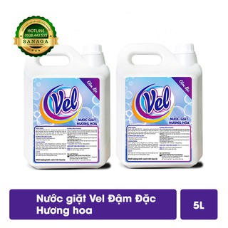 2 can Nước giặt đậm đặc Vel Hương Hoa 5L/can