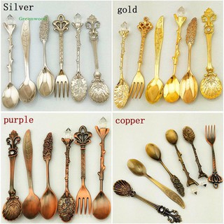 Set 5 muỗng + 1 nĩa nhỏ phong cách vintage