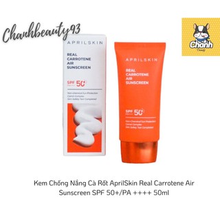 Kem chống nắng cà rốt aprilskin real carrotene air sunscreen spf 50+/pa ++++ 50ml
