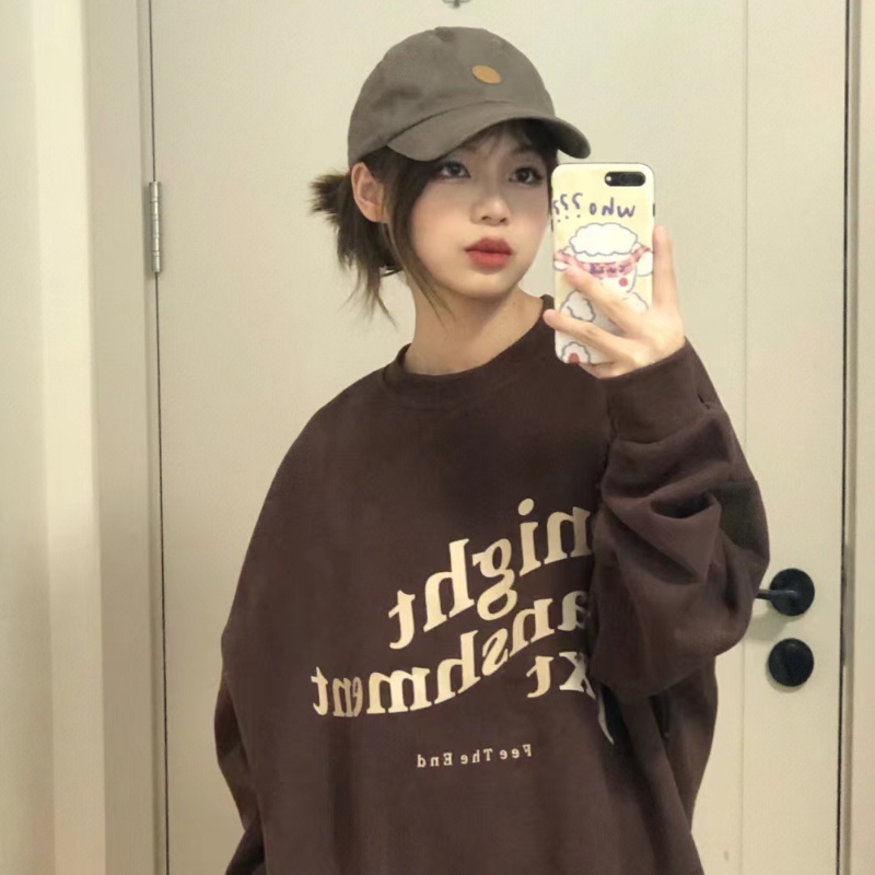 NRVP Mới Áo Thun Tay Dài Dáng Rộng In Chữ Phong Cách Hàn Quốc 2023