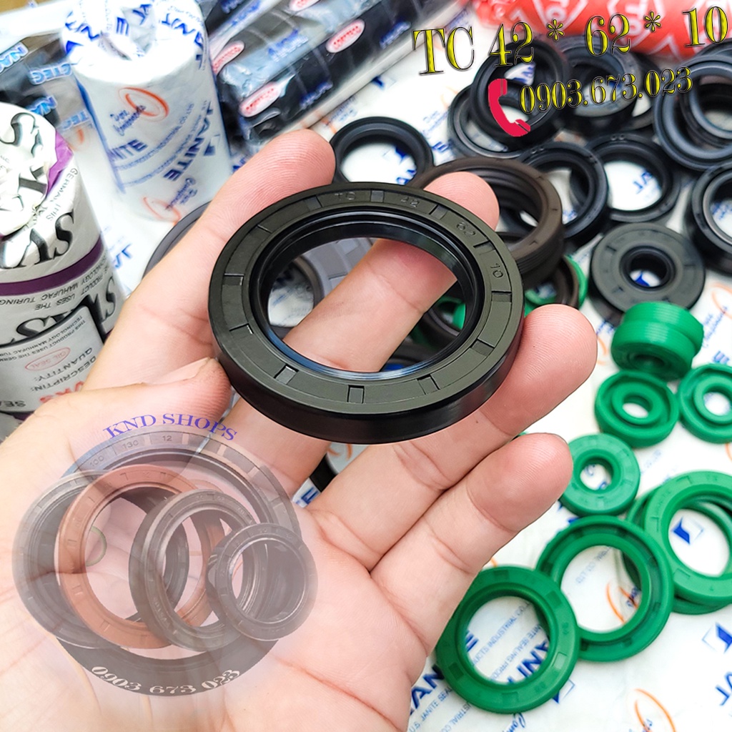 Phớt dầu TC 42*62*10, Phớt lò xo chặn nhớt trục máy nén khí công nghiệp và trục cán nhựa, thức ăn| KND Shops