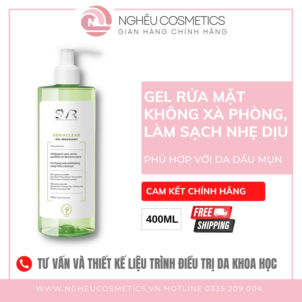 Sữa Rửa Mặt SVR Sebiaclear Gel Moussant Cho Da Dầu Mụn Nhạy Cảm 400ml