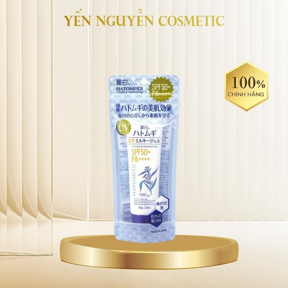 Kem Chống Nắng Hatomugi UV Milky Gel SPF50+ PA++++ 80g